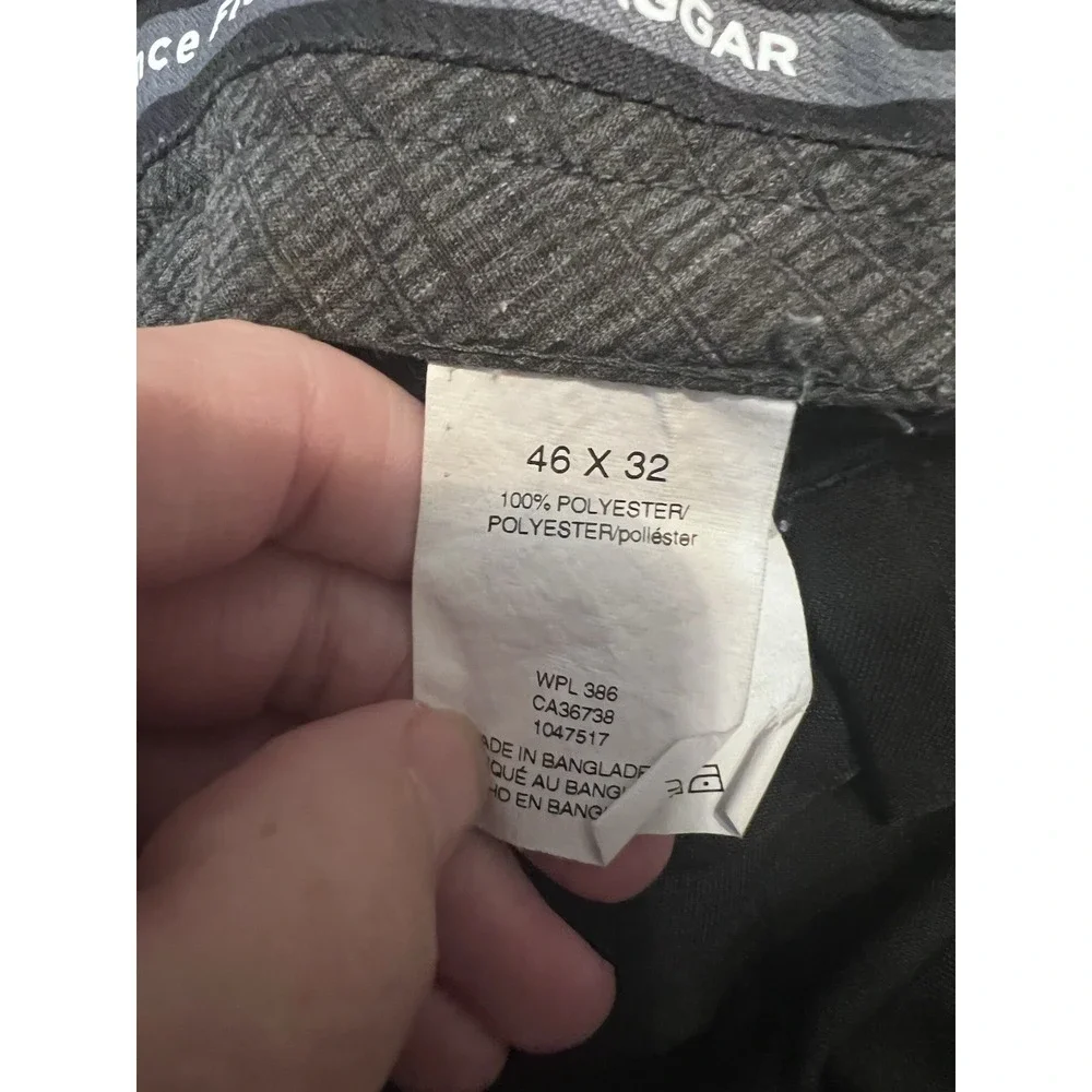 Haggar Pants Men's 46‎ Classic Fit Black Cool Right Performance Flex